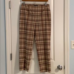 Ann Taylor Plaid Side Zip Pant